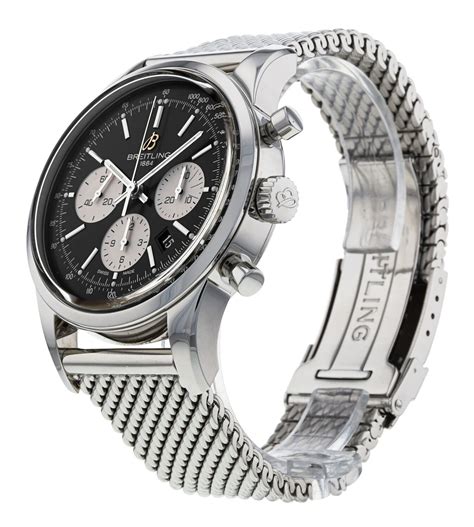 breitling transocean chronograph weißes lederband braun|Breitling Transocean Chronograph AB0151 .